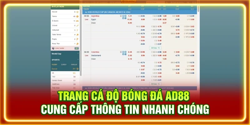 Trang cá độ bóng đá AD88 cung cấp thông tin nhanh chóng